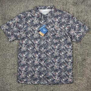 Columbia PFG Omni-Shade Mens XLT Blue Marlin All Over Short Sleeve Vented  NWT